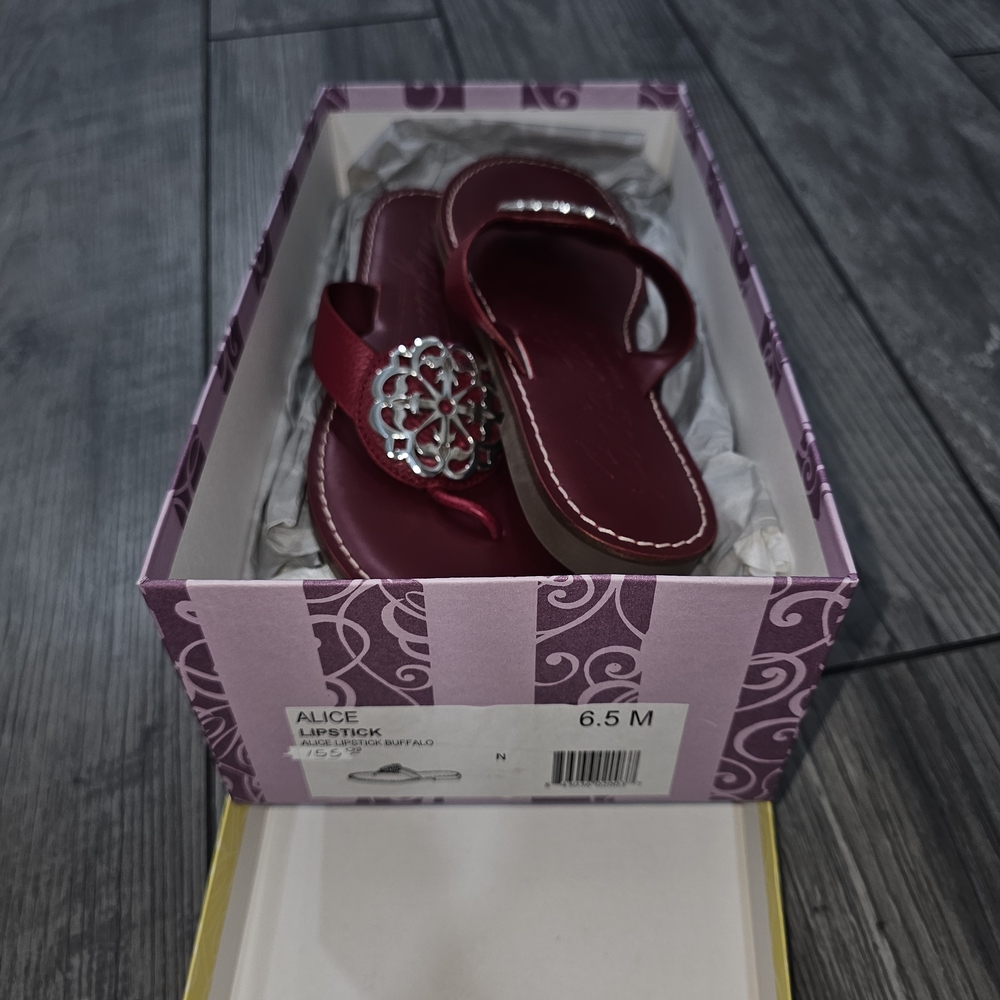 Brighton Red Sandals with Silver Accents